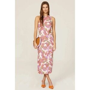 Suboo Sienna‎ Midi Dress Sleeveless Cotton Floral Beaded Crew Neck size medium